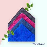 ผ้าไมโครไฟเบอร์เนื้อฟูส่งห้าง 40x40cm. หนา330กรัม 1ผืน มี 4สี น้ำเงิน แดง เทา น้ำตาล