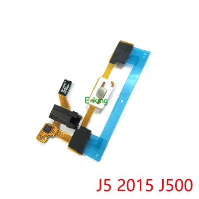 เซนเซอร์ปุ่มโฮมแผ่นกด J500F สำหรับ Samsung Galaxy J5 2015 J500,หูฟังแจ็คเสียงชิ้นส่วนซ่อมสายเคเบิลงอได้