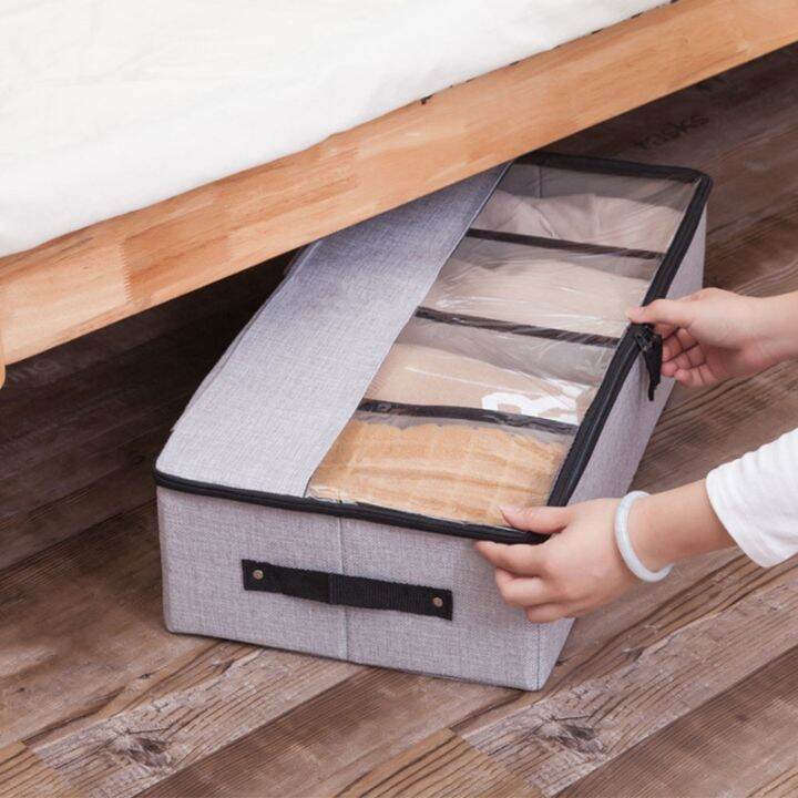 under-bed-storage-bins-containers-large-foldable-shoe-storage-organizers-with-clear-lid-2-way-zippers