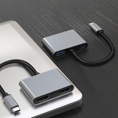 USB C Hub Type-C to Dual HDMI-compatible Adapter 4K 60Hz Screen Expansion Expander Docking Station For Laptop Phone PC USB Hubs