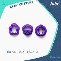 Triple Treat Pack B Clay Cutter Size 19/ Clay Tools/ Polymer Clay Cutter/ แม่พิมพ์กดดินโพลิเมอร์ทำต่างหูธีมฮัลโลวีน เซ็ท 3 ชิ้น