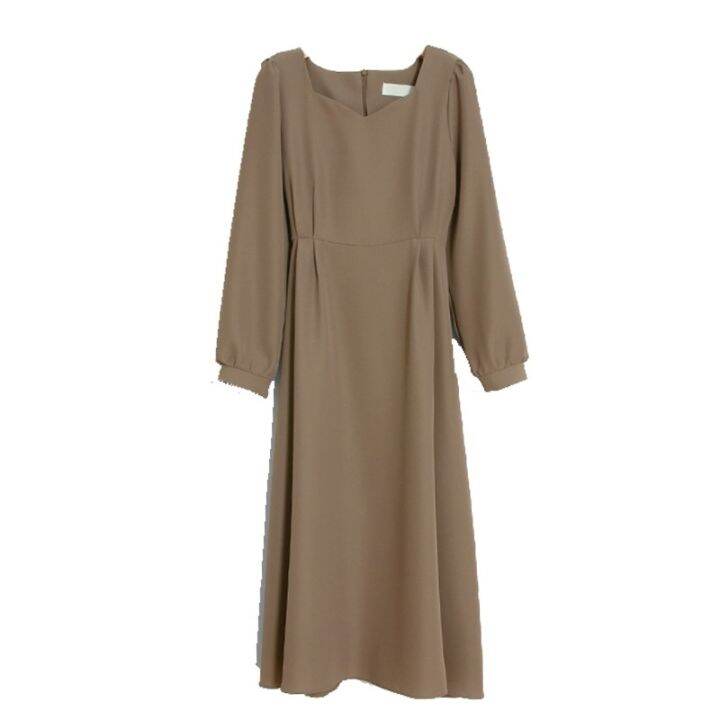 ชุดเดรสผู้หญิง-เดรส-ชุดเดรส-dress-เดรสผู้หญิง-ชุดเดรสสวยๆหรู-hs-5602-พร้อมส่ง-เดรสทำงาน-เดรสเรียบหรู-เดรสยาว-เดรสสีพื้น-ชุดราตรี-ชุดยาว-dress-เดรส-ชุดทำงาน-เดรสสีน้ำตาล