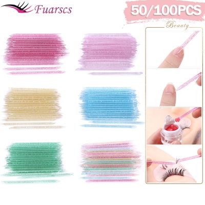 50/100PCS Reusable Crystal Manicure Stick Double Head Nail Art Cuticle Pusher Remover Nails Pedicure Care Drill Stick Tools