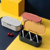 Nordic Style Salt and Pepper Spice Jar Seasoning Organizer Box Three Grid Spices Storage Box Spice Rack Kitchen Canister Sets