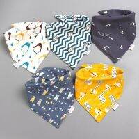 ☸❈ 5Pcs Baby Bibs Triangle Scarf Cotton Cartoon Child Bandana Bib Dribble Bibs Newborn Slabber Absorbent Cloth Bib Waterproof Towel