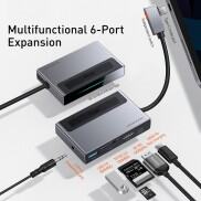 Hub chuyển đổi 6 trong 1 Baseus Magic Multifunctional có kẹp giữ tiện lợi