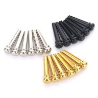 WK-6pcs Guitar Bridge Pins Metal Brass Endpin 6 String Pegs Pins for Acoustic Guitar