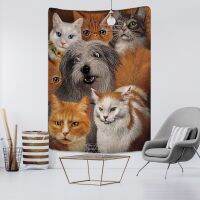 lovely Cats And Dogs Tapestry Warm Family Series Custom Tapestries Beach Towel Art Tapestries Dorm Home Decor