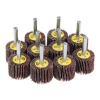 10pcs 30mm Flap Wheels 80Grit Sanding Disc Grinding Mini Drill Sand Polishing Wheel 6mm Shank Rotary Tool Accessories