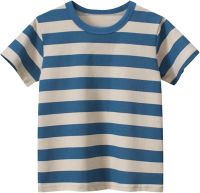 YHEGHT Little Kid Boy 4th of July Short Sleeve Boys 1 Pack Short Sleeve Striped Crew Neck Tee T Shirts Toddlers