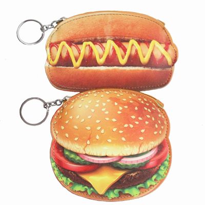 M079 Coin Purses Cute Hamburger PU Leather Lovely Food Card Bag Key Buckle Wallet Wholesale