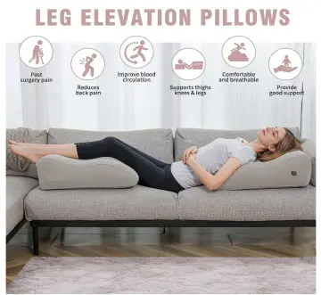 Inflatable Gray Wedge Leg Elevation Pillow, Improves Circulation