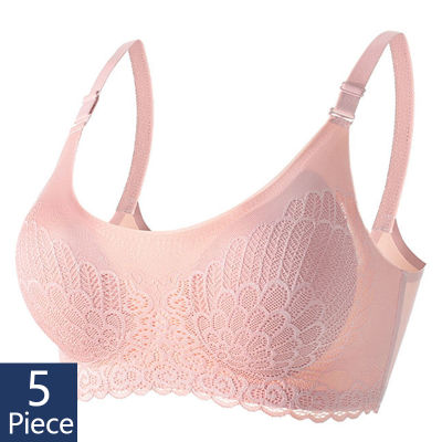 5PCLots Women Seamless Bra Sexy No Wire Push Up Underwear Girls Students Breathable Thin Wire Free Brassieres Soft Intimate Bra