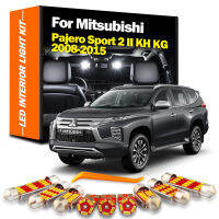 LED ภายใน15ชิ้นสำหรับ Mitsubishi Montero Shogun Pajero Sport 2 II KH KG 2008-2015 Canbus รถหลอดไฟในร่มแสงโดม