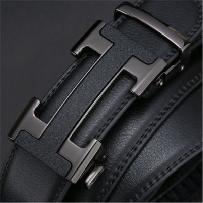 Men belt automatic pure cowhide leather belt buckle male youth trend joker student han edition black belt