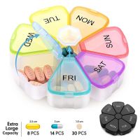 7 Day Mini Weekly Tablet Pill Medicine Box Organizer Container Case Pill Box Splitters Travel pill container pill case Medicine  First Aid Storage