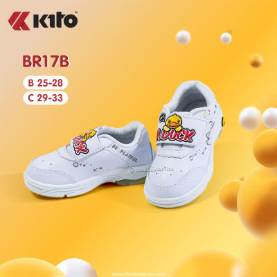 รองเท้านักเรียนสีขาว KITO รุ่น BR17 และสีดำ รุ่น BR18 รองเท้าผ้าใบ รองเท้านักเรียนผ้าใบ ลายเป็ดน่ารักๆ รองเท้าพละขาว รองเท้านักเรียนชาย