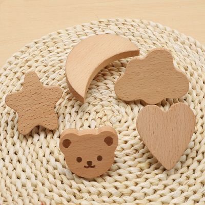 Wooden Door Handles Cute Clouds Stars Wood Furniture Handles for Cabinets and Drawers Door Knobs Kitchen Cupboard Wardrobe Pulls