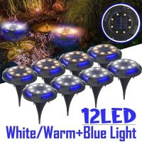 【LZ】ஐ✻  12LED Solar Power Disk Luz Jardim Ao Ar Livre Solar Luz Subterrânea Deck Luz Spotlight Enterrado Solar Led Lâmpada Decoração Do Jardim