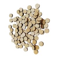 100PCS 10MM Wood Crafts Circle Cutouts Round Natural Wooden Disc Circles Unfinished Slices for Painting Writing Engraving Decor Traps  Drains