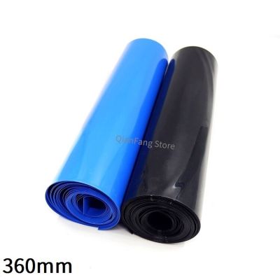 PVC Heat Shrink Tube 360mm Width Blue Black Shrinkable Cable Sleeve Sheath Pack Cover for 18650 Lithium Battery Film Wrap Electrical Circuitry Parts