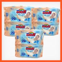 (แพ็ค 6 ห่อ) GooN baby wipes Goo.N กูนน์ กูน ผ้าเปียก ทิชชู่เปียก เบบี้ไวพ์ ห่อละ 55 แผ่น