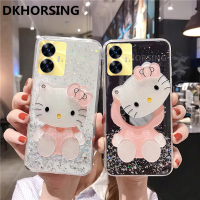 DKHORSING เคสโทรศัพท์กากเพชรแฟชั่นใหม่สำหรับ Realme C55 Realme C55NFC 10T 5G 2023ซิลิโคนปลอกอ่อนส่องแสงเป็นประกายระยิบระยับสุดหรู C55ที่ครอบโปร่งใสกันกระแทก NFC Realme10T 5G พร้อมกระจกแต่งหน้าสาวน่ารัก