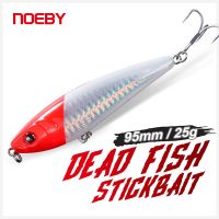 【lz】₪☞  Noeby-Sinking Lápis Isca De Pesca 95mm 25g Sinking Stickbait Isca Dura Artificial Elenco Longo para Iscas De Pesca De Pike De Sebo