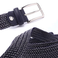 Mixed Color Elastic Belt Men Woven Elastic Stretch Belt ided Knitted Stretch Belt With Covered Buckle1-38" Wide High Quality