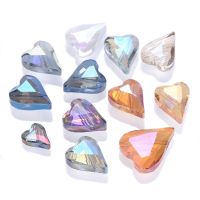 【CW】 10pcs Pointed Faceted Glass Asymmetric Hole 12x10mm 18x14mm 22x18mm Loose Beads for Jewelry Making Crafts