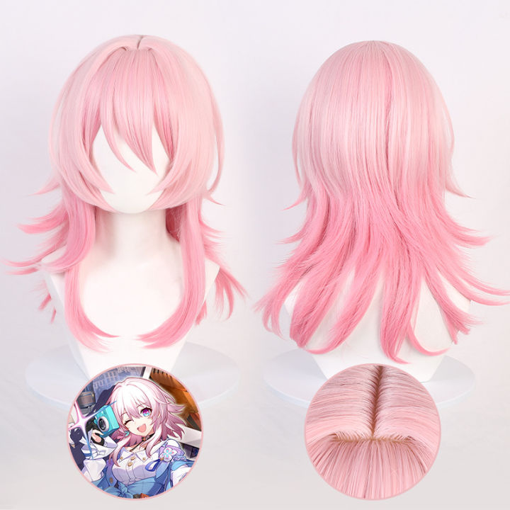 honkai-star-rail-aponia-elysia-march-7th-cosplay-wig-anime-women-hair-hairpiece-heat-resistant-synthetic-halloween-party