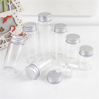 Diameter 37mm Clear Empty Glass Bottles 25ml 30ml 40ml 50ml 60ml 70ml 80ml 90ml Silver Aluminum Lid Refillable Vials