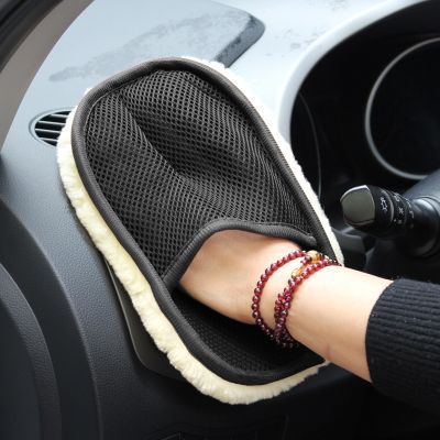【CC】 Microfiber Wool Soft Car Washing Gloves Cleaning Tools Motorcycle Washer Products