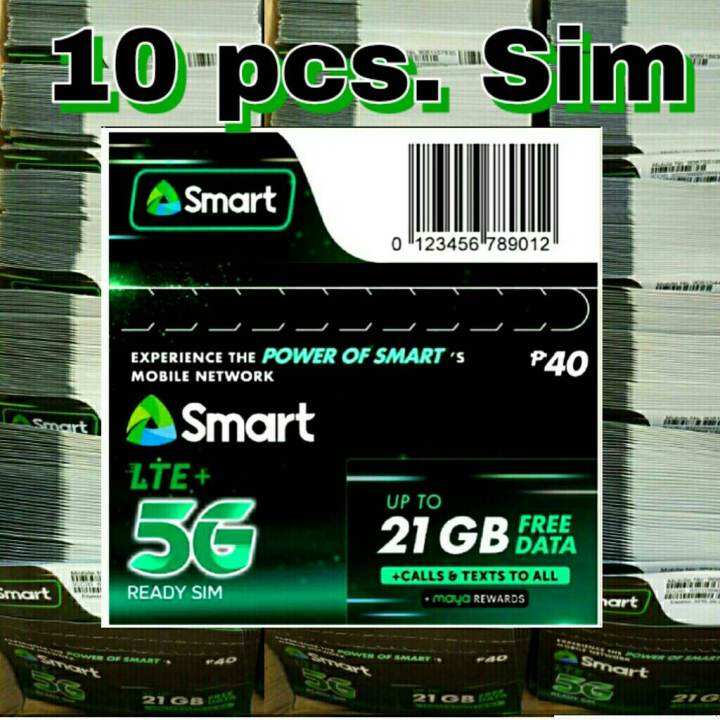 SMART Sim Card 5G (10 pcs.) Free up to 21GB Brand New & Sealed Expiry