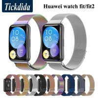 Milanese Band สำหรับ Huawei Watch Fit 2อุปกรณ์เสริมสายสแตนเลสเข็มขัดโลหะสร้อยข้อมือ Smartwatch Huawei Fit2สายนาฬิกา