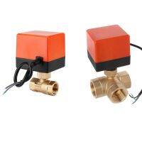 DN15 / DN20 / DN25 motorized electric 2-way 3-way  brass ball valve DN20 AC 220V  3 wire -with actuator cable for gas water oil Plumbing Valves