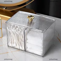 yizhuoliang Makeup Storage Organizer ห้องน้ำ Jar ผ้าฝ้าย Swab Storage Square ภาชนะ