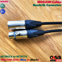 (1 เส้น) สายสัญญาณเสียง MOGAMI 2549+Neutrik XLR (สายไมโครโฟน XLR ผู้ เมีย) Microphone cable XLR(M) to XLR(F) (Oasis)