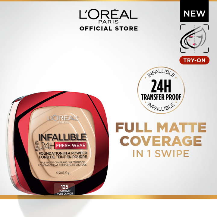 New Loreal Paris Infallible 24hr Fresh Wear Powder Foundation Long Lasting Waterproof Full 0666