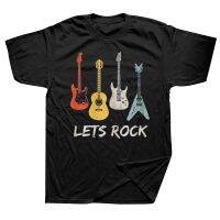 Funny Lets Rock Rock N Roll Guitar Retro T Shirts Graphic Cotton Streetwear Short Sleeve Birthday Gifts Summer Style T-shirt