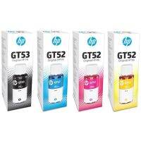 HP INK REFILL GT-53bk GT-52cmy 4 BOTTLE หมึกเติมเครื่องแท้งค์ ยี่ห้อ HP GT-53(BK)GT-52cmy 4 ขวด ของแท้