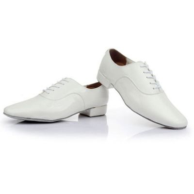 Zapatos De Baile รองเท้าลีลาศแจ๊สซัลซ่า PU สีดำ703สีขาวสำหรับสุภาพบุรุษ