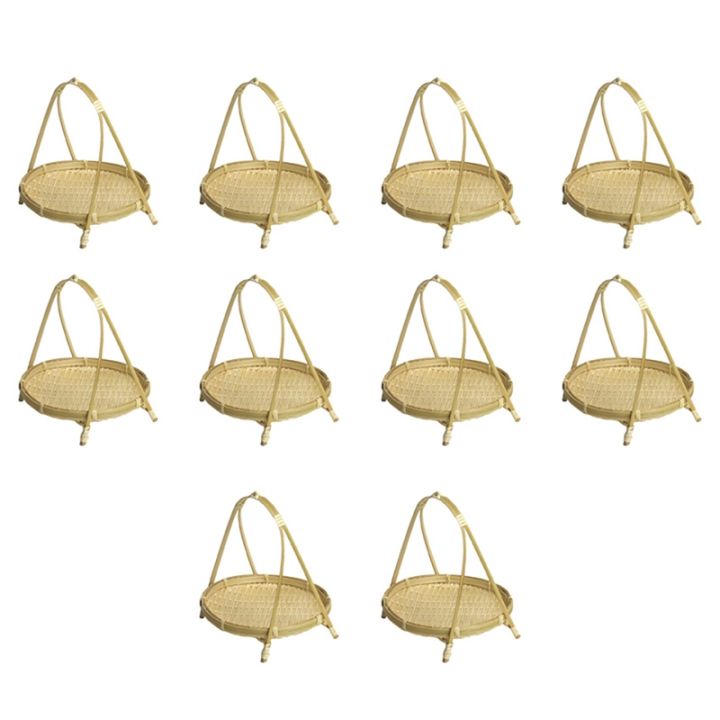 10x-bamboo-weaving-straw-baskets-tier-rack-wicker-fruit-bread-food-storage-decorate-round-plate-stand-single-layer