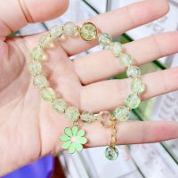 We Flower Lovely Crystal Beads Daisy Charm Fortune celet for Women Girls Wrist Chain Bangle Jewelry