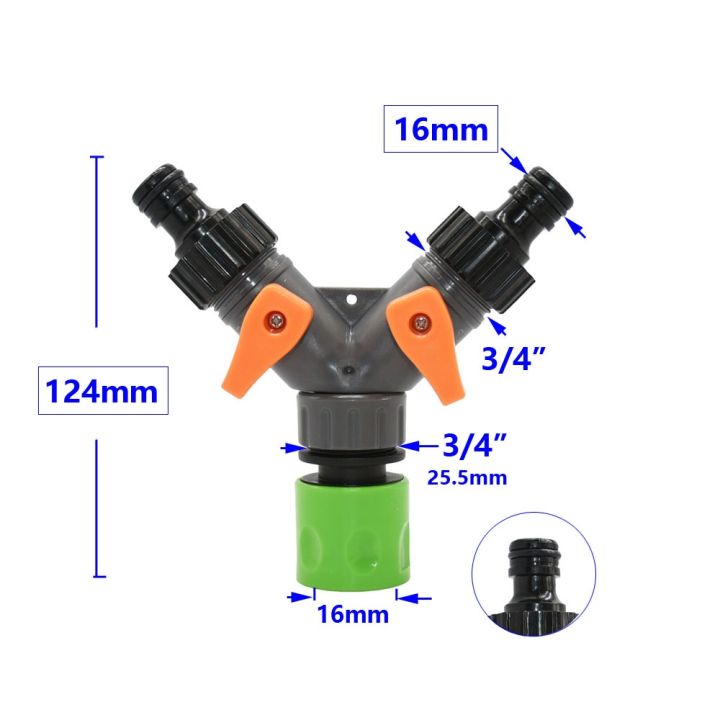 garden-hose-2-way-tap-hose-water-splitter-female-1-2-3-4-quot-thread-y-irrigation-valve-quick-connector-fittings-for-faucets