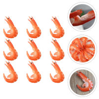 HAOYUNLA 9pcs อาหารปลอมแบบจำลองกุ้งเทียมจำลองกุ้งทำอาหารปลอม