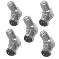 5PCS F Plug Male Quick to F Female Right angle Socket Cable SAT TV Adapter TVs Coaxial Antenna Amplifier Connector AccessoriesAdhesives Tape