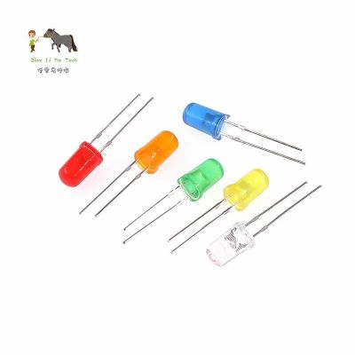 100pcs 5mm LED Diode F5 Assorted Kit White Red Green Blue Yellow Orange Warm White DIY Diffused Round Light Emitting Diode Electrical Circuitry Parts