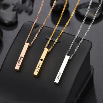 Real gold bar sale necklace personalized