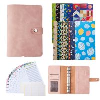 THLA3P A6 PU Leather Notebook Binder Budget Planner Organizer Binder Cover Envelope Pockets and Expense Budget Sheet
